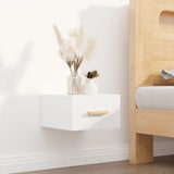 Wall-mounted Bedside Cabinets 2 pcs High Gloss White 35x35x20 cm - Side View