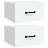 Wall-mounted Bedside Cabinets 2 pcs White 35x35x20 cm - Front View