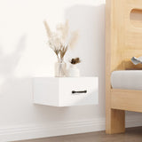 Wall-mounted Bedside Cabinets 2 pcs White 35x35x20 cm - Side View