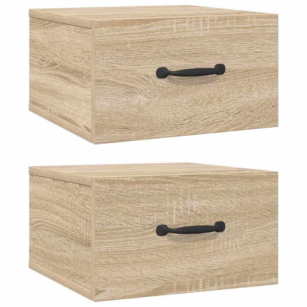 Wall-mounted Bedside Cabinets 2 pcs Sonoma Oak 35x35x20 cm