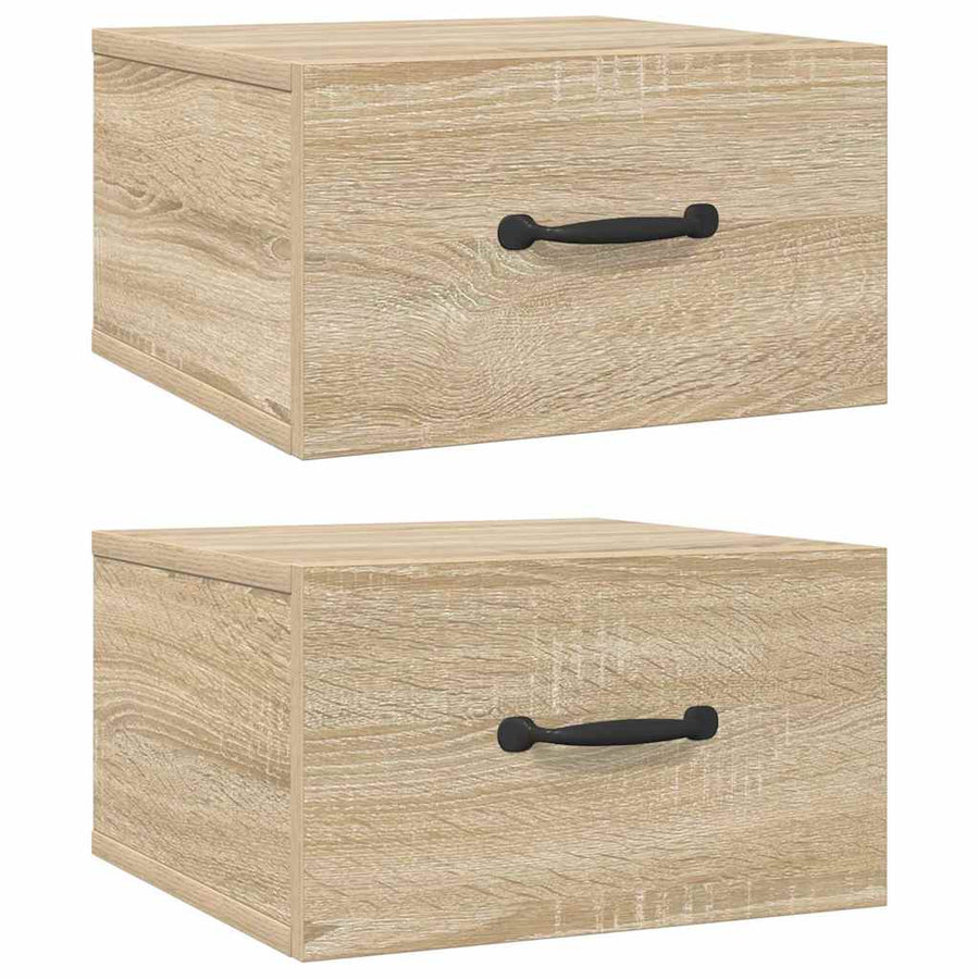 Wall-mounted Bedside Cabinets 2 pcs Sonoma Oak 35x35x20 cm