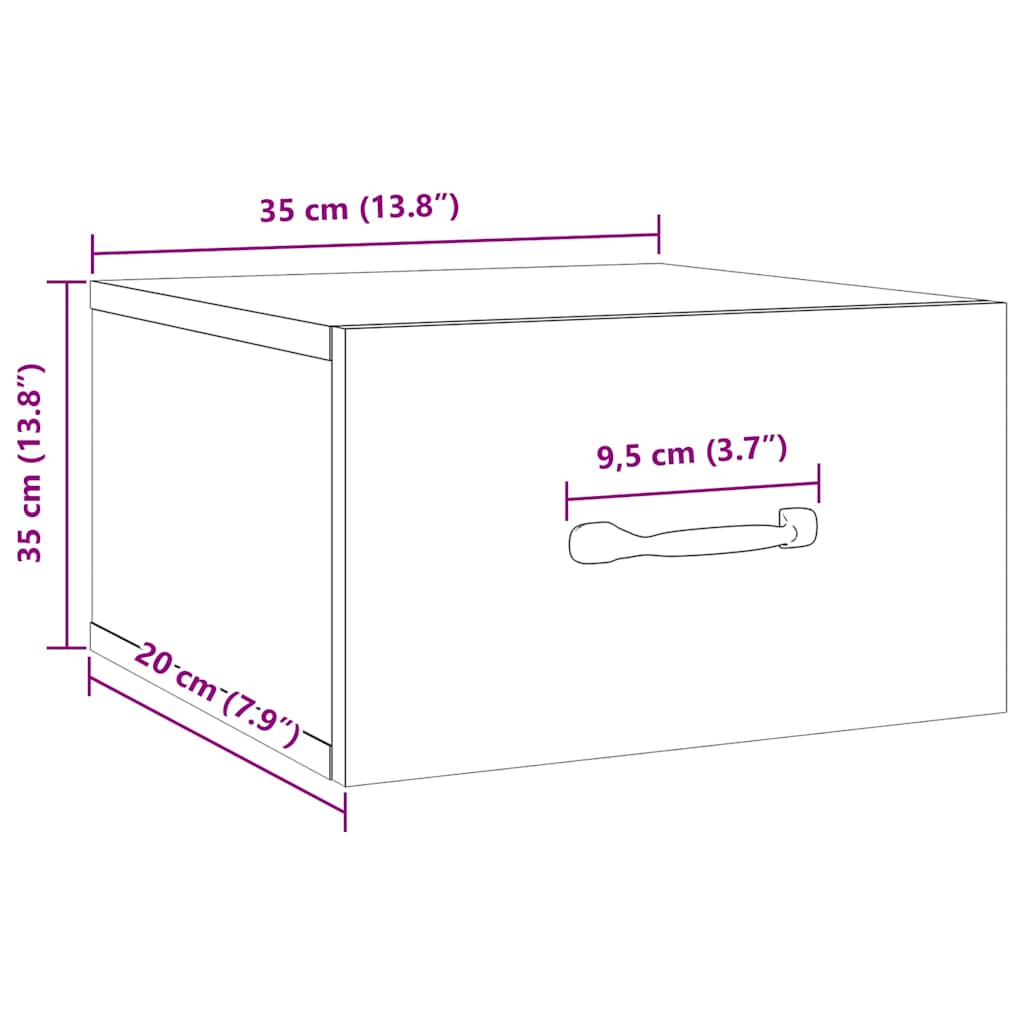 Wall-mounted Bedside Cabinets 2 pcs Sonoma Oak 35x35x20 cm