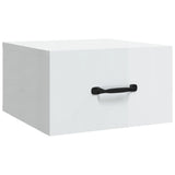 Wall-mounted Bedside Cabinets 2 pcs High Gloss White 35x35x20 cm - Rear View