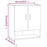 Wall Cabinet White 60x31x70 cm Engineered Wood - Extra Image