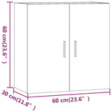Wall Cabinet Black 60x30x60 cm Engineered Wood - Extra Image