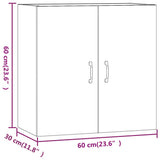 Wall Cabinet Black 60x31x60 cm Engineered Wood - Extra Image