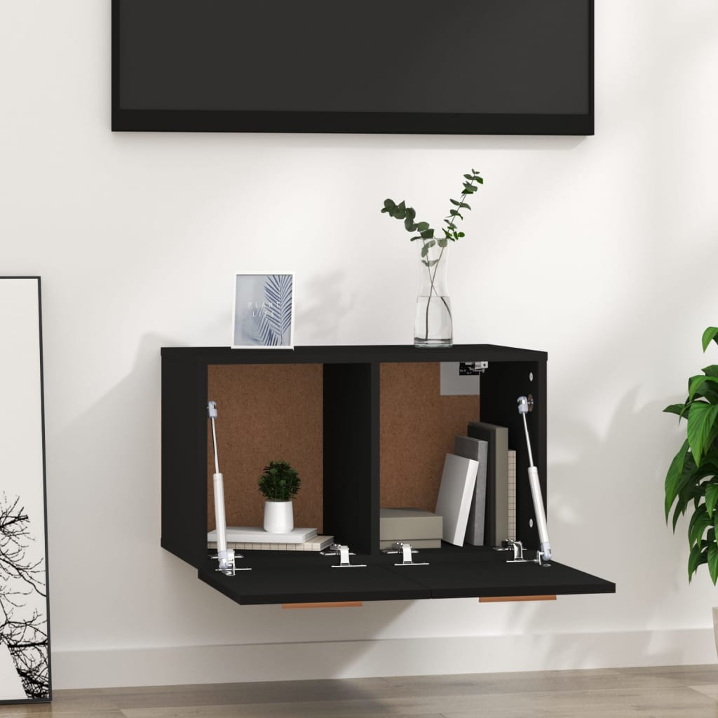 Wall Cabinet Black 60x36.5x35 cm Engineered Wood