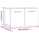Wall Cabinet Black 60x36.5x35 cm Engineered Wood