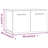 Wall Cabinet High Gloss White 60x36.5x35 cm Engineered Wood