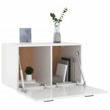Wall Cabinet High Gloss White 60x 36.5x35 cm Engineered Wood - 45-Degree Angle