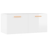 Wall Cabinet High Gloss White 80x35x36.5 cm Engineered Wood - Front View