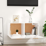 Wall Cabinet High Gloss White 80x35x36.5 cm Engineered Wood - Side View