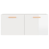 Wall Cabinet High Gloss White 80x35x36.5 cm Engineered Wood - 45-Degree Angle