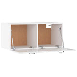 Wall Cabinet High Gloss White 80x36.5x35 cm Engineered Wood - 45-Degree Angle
