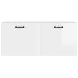 Wall Cabinet High Gloss White 80x36.5x35 cm Engineered Wood - Rear View