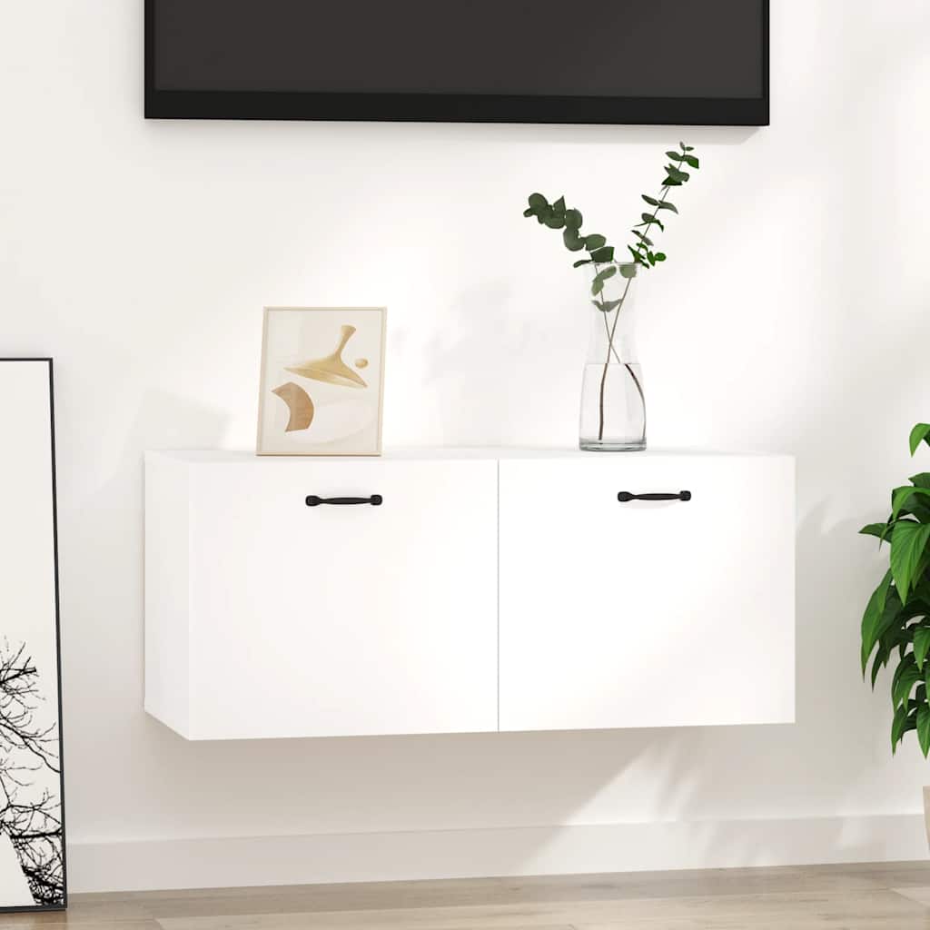 Wall Cabinet High Gloss White 80x36.5x35 cm Engineered Wood