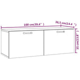 Wall Cabinet High Gloss White 100x36.5x35 cm Engineered Wood - Extra Image