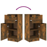 Sideboards 2 pcs Smoked Oak 30x30x70 cm Engineered Wood - Extra Image