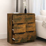 Sideboards 2 pcs Smoked Oak 30x30x70 cm Engineered Wood - Side View