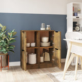 Sideboards 2 pcs Smoked Oak 30x30x70 cm Engineered Wood - Side View