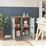 Sideboards 2 pcs Grey Sonoma 30x30x70 cm Engineered Wood - Side View
