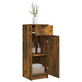 Bathroom Cabinet Smoked Oak 32x34x90 cm Engineered Wood - 45-Degree Angle