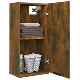 Wall-mounted Bathroom Cabinet Smoked Oak 32x20x67 cm - 45-Degree Angle
