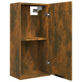 Wall-mounted Bathroom Cabinet Smoked Oak 32x20x67 cm - Low Angle