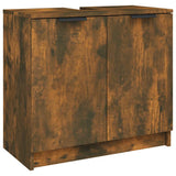 Bathroom Cabinet Smoked Oak 64.5x33.5x59 cm Engineered Wood - Front View