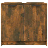 Bathroom Cabinet Smoked Oak 64.5x33.5x59 cm Engineered Wood - Close-Up Angle