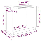 Bathroom Cabinet Smoked Oak 64.5x33.5x59 cm Engineered Wood - Extra Image