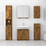 Bathroom Mirror Cabinet Smoked Oak 64x20x67 cm - Side View