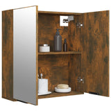 Bathroom Mirror Cabinet Smoked Oak 64x20x67 cm - 45-Degree Angle