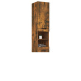 Bathroom Cabinet Smoked Oak 32x34x188.5 cm Engineered Wood - 45-Degree Angle