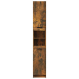 Bathroom Cabinet Smoked Oak 32x34x188.5 cm Engineered Wood - Close-Up Angle