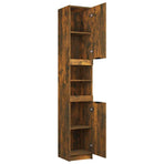 Bathroom Cabinet Smoked Oak 32x34x188.5 cm Engineered Wood