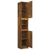 Bathroom Cabinet Smoked Oak 32x34x188.5 cm Engineered Wood - Low Angle