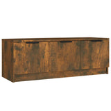 TV Cabinet Smoked Oak 102x35x36.5 cm Engineered Wood - Front View