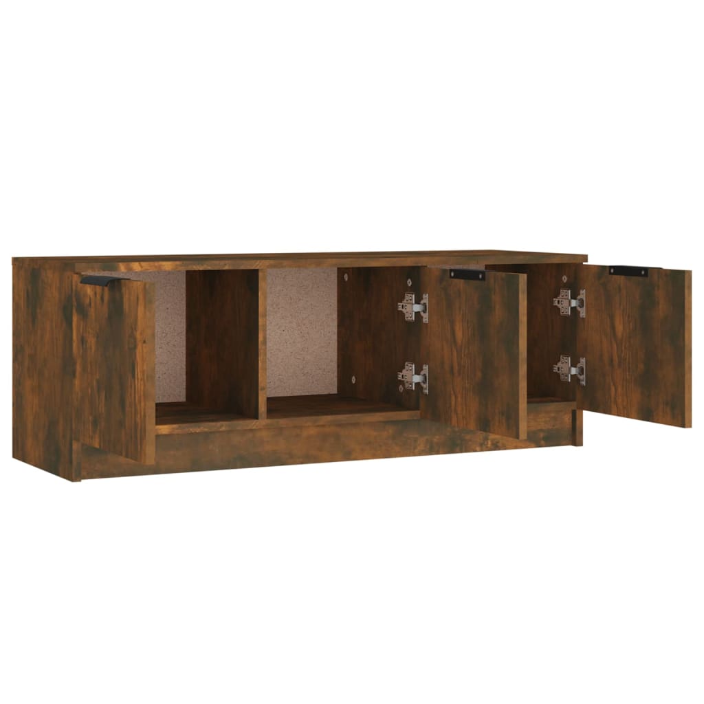 TV Cabinet Smoked Oak 102x35x36.5 cm Engineered Wood