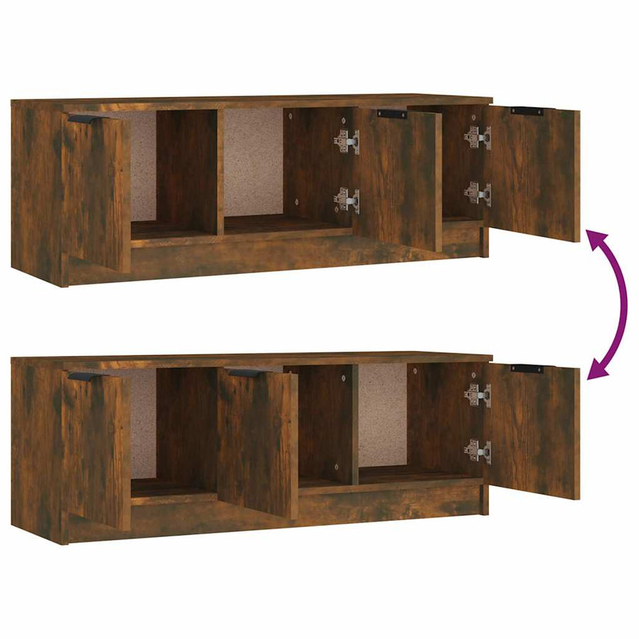 TV Cabinet Smoked Oak 102x35x36.5 cm Engineered Wood