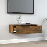 Wall Cabinet Smoked Oak 68x30x20 cm Engineered Wood - Side View