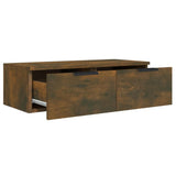Wall Cabinet Smoked Oak 68x30x20 cm Engineered Wood - Rear View