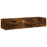 Wall Cabinet Smoked Oak 102x30x20 cm Engineered Wood - Front View