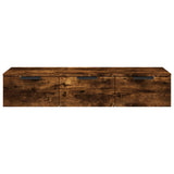Wall Cabinet Smoked Oak 102x30x20 cm Engineered Wood - 45-Degree Angle