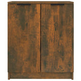 Shoe Cabinet Smoked Oak 59x35x70 cm Engineered Wood - Side View