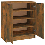 Shoe Cabinet Smoked Oak 59x35x70 cm Engineered Wood - 45-Degree Angle