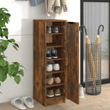 Shoe Cabinet Smoked Oak 30x35x100 cm Engineered Wood - Side View