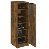 Shoe Cabinet Smoked Oak 30x35x100 cm Engineered Wood - Top-Down View