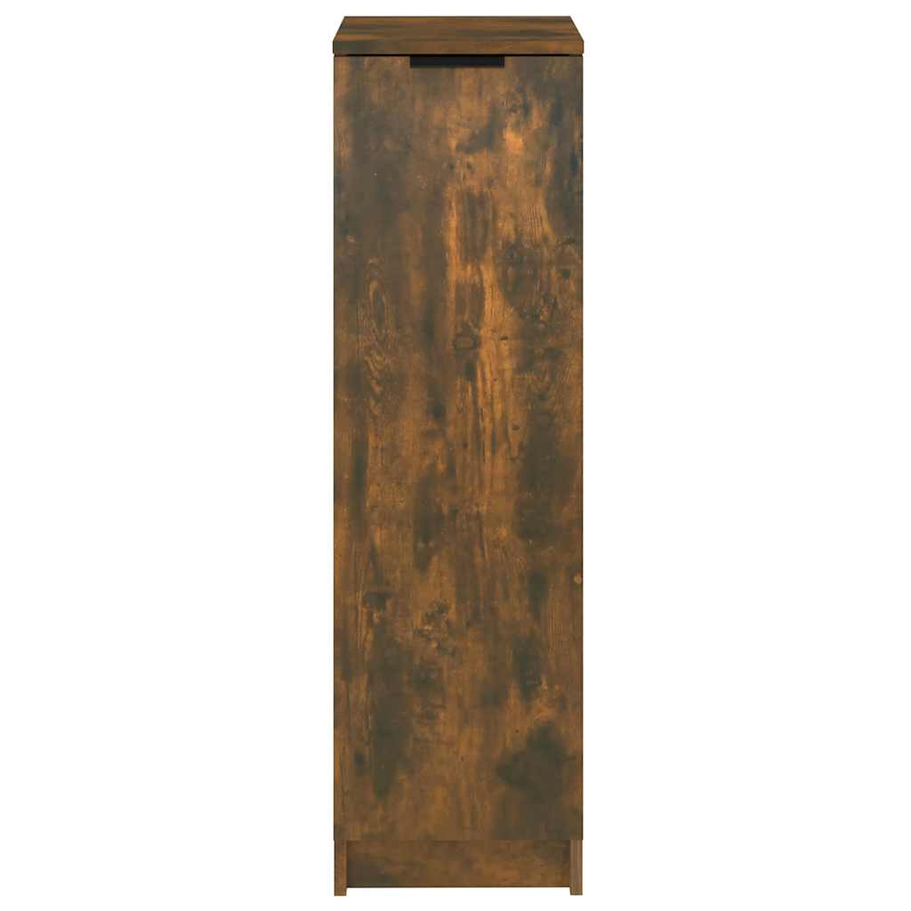 Shoe Cabinet Smoked Oak 30x35x100 cm Engineered Wood