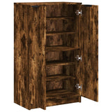 Shoe Cabinet Smoked Oak 59x35x100 cm Engineered Wood - Close-Up Angle